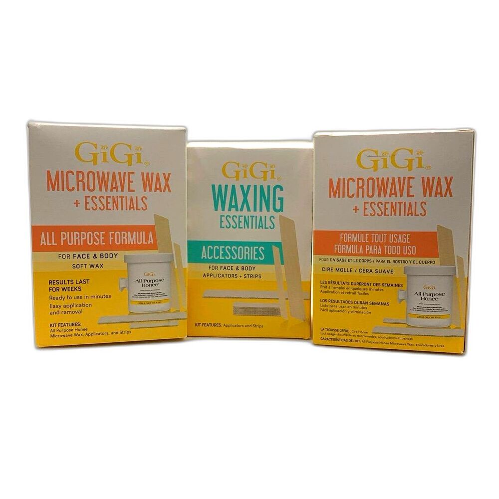 GiGi Microwave Wax + Essentials and Accessories Bundle New Body Wax